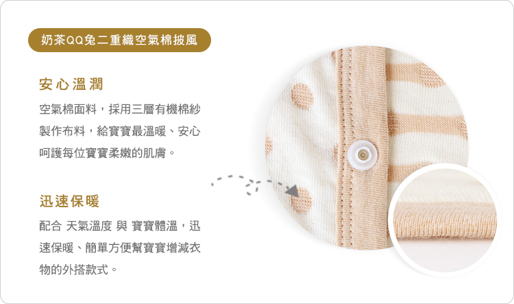 有機棉,二重織,寶寶,嬰兒,新生兒,披風,外出,外著,外套,台灣製,奶茶QQ兔 有機棉,二重織,寶寶,嬰兒,新生兒,披風,外出,外著,外套,台灣製,奶茶QQ兔