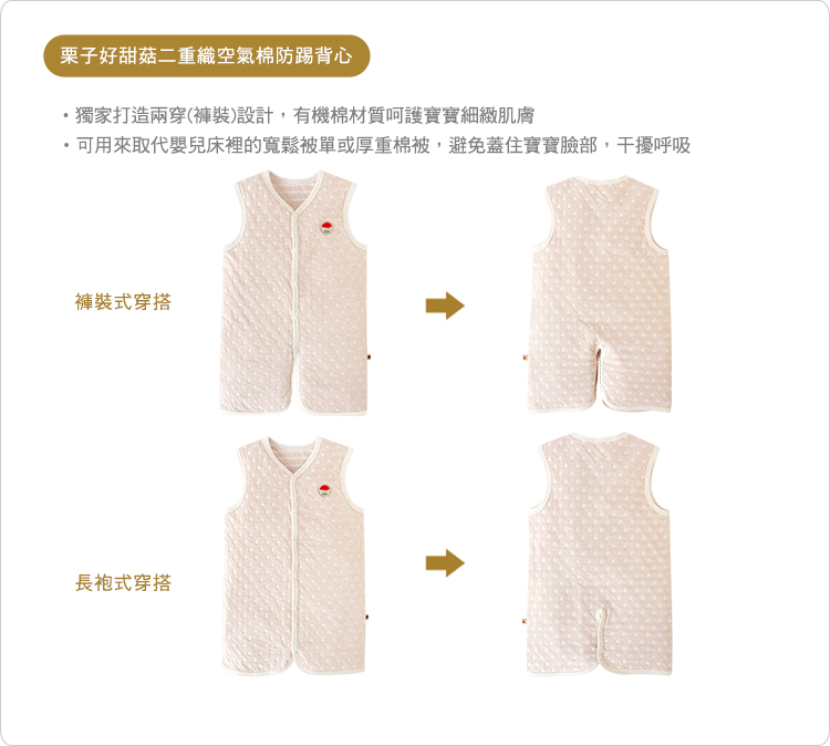 有機棉,GOTS,寶寶,嬰兒,新生兒,睡覺必備,睡袍,長袍,防踢被,防踢背心,台灣製