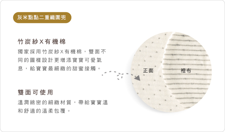 有機棉,GOTS,二重織,寶寶,吃飯,圍兜,純棉,嬰兒,副食品,台灣製,口水巾