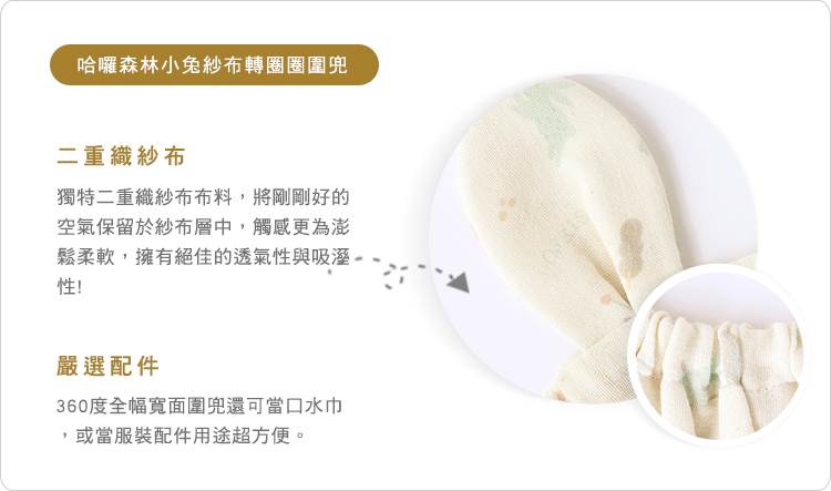 有機棉,GOTS,二重織,寶寶,吃飯,圍兜,純棉,嬰兒,副食品,台灣製,口水巾